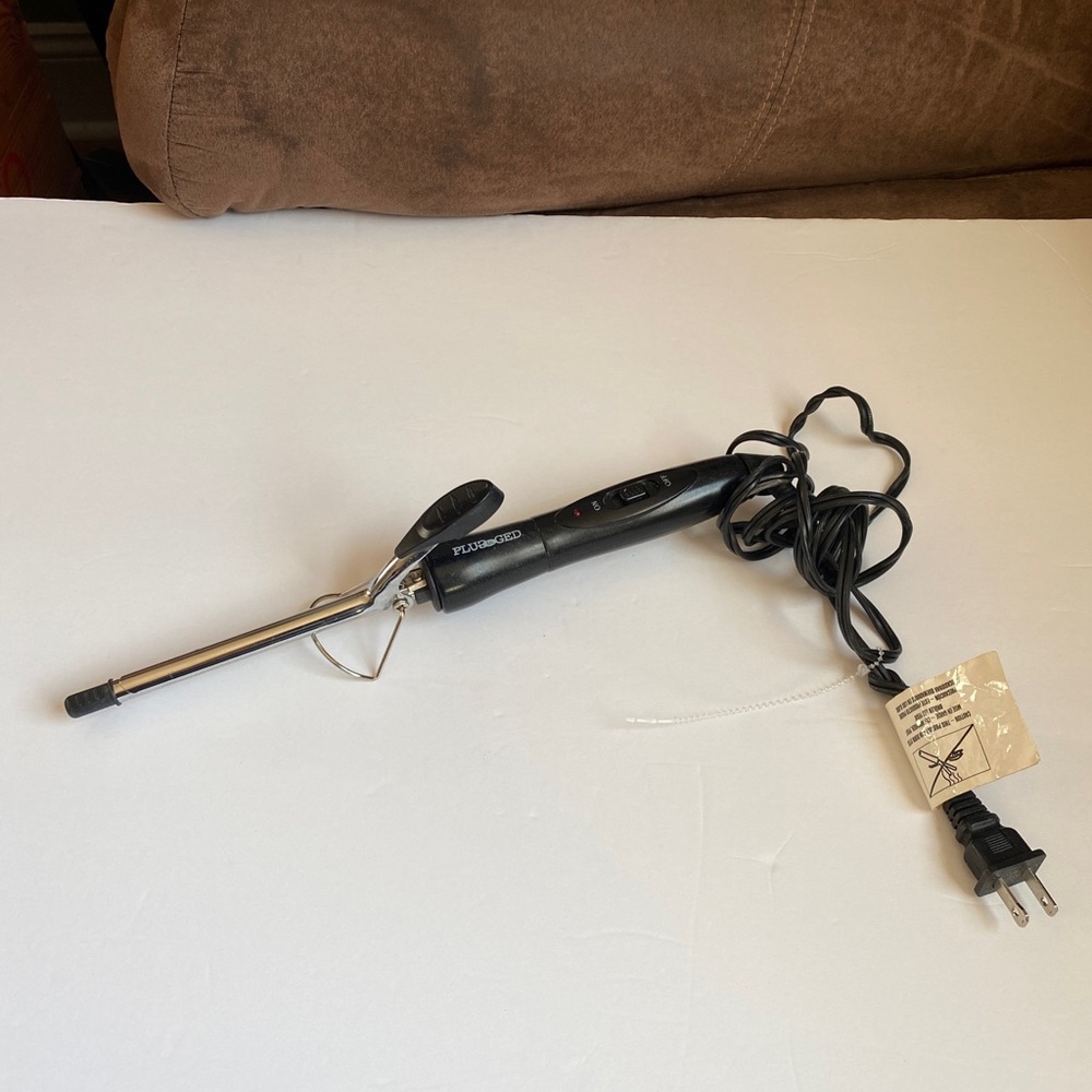 Plugged In HeatMaster Chrome Curling Iron, 3/8 Inch, Heats up to 400 Degrees